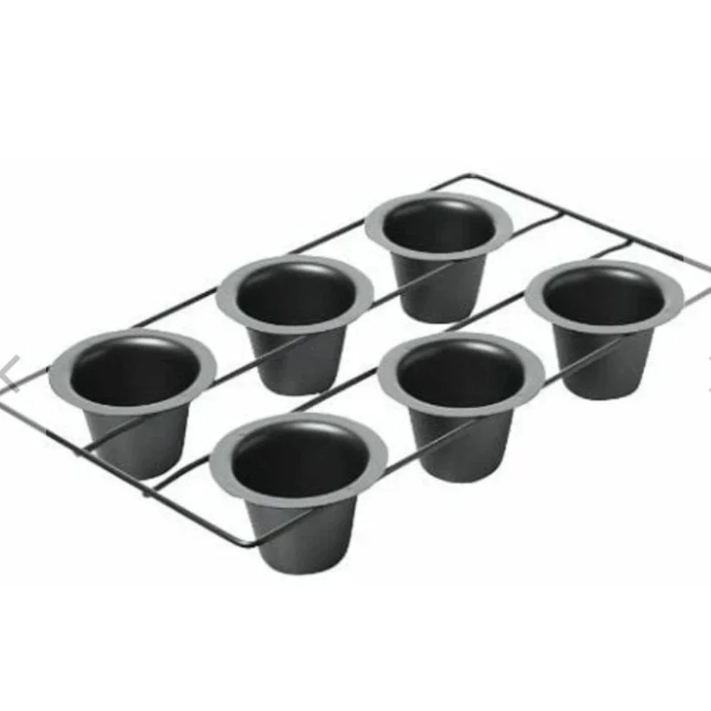 Chicago Metallic 6 Cup Popover Pan Non-Stick Heavy Duty Bakeware 26562 New